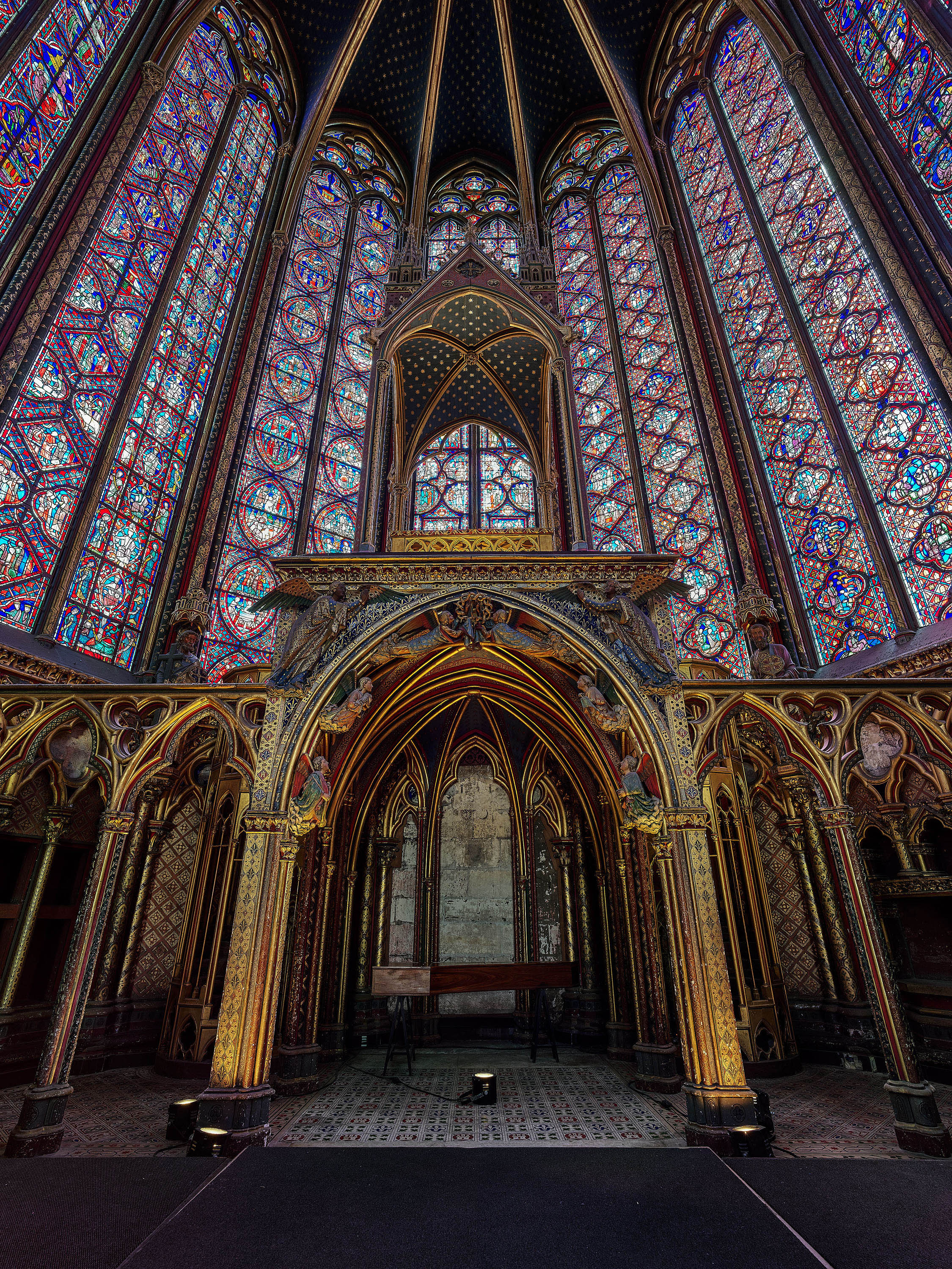 Interiors of the Saint-Chapelle in Paris